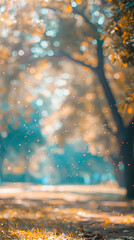 Canvas Print - blurred background of autumn park