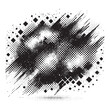 © Naila Zeynalova - Rough grunge textured abstract dirty black geometric noise half tone rhombus pattern on white background. Vector isolated dynamic grungy halftone rhombus, brush strokes, lines. Element. Trendy design.