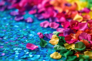 Poster - Vibrant floral and glitter background