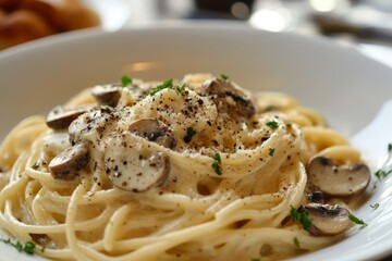 truffle delicacy cooking vegan restaurant food mushroom pasta concept. Culinary delights, Generative AI