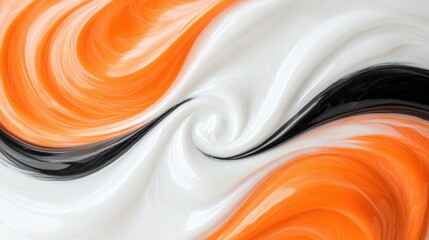 Poster - Swirling abstract orange and white background