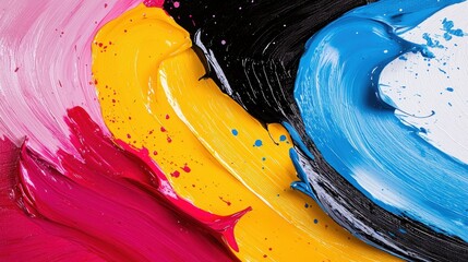 Poster - Vibrant abstract paint splatter background