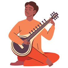 sitar player indian musician