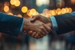 © Visual Odyssey - Businessmen making handshake with partner, greeting, dealing, merger and acquisition, business joint venture concept, for business, finance and investment background, teamwork and, Generative AI