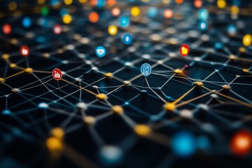 Wall Mural - social network communication, generative ai