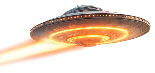 ufo alien ship isolated on transparent background