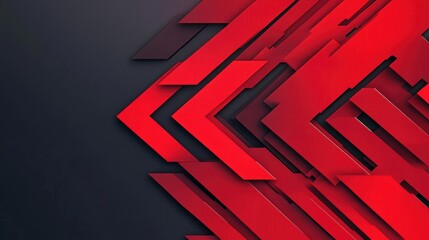 Sticker - Bold black and red tech design featuring glossy arrows, perfect for a modern, sleek, and dynamic visual appeal.