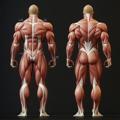 Wall Mural - Visualization of muscle hypertrophy after weight training