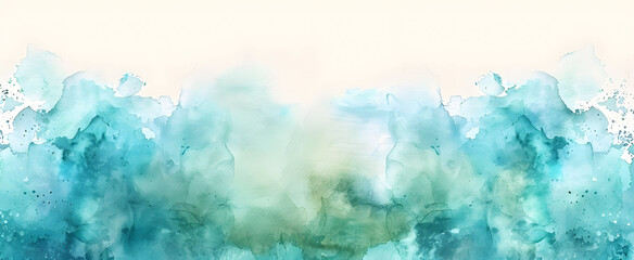 Poster - Abstract watercolor background with blue and green hues, perfect for design projects.