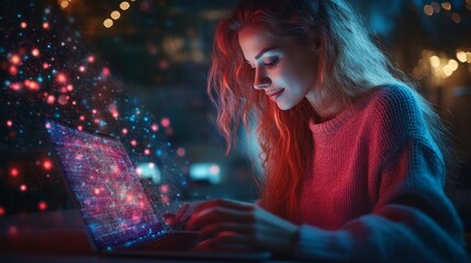 Wall Mural - digital technology, internet network connection, big data, digital marketing iot internet of things 
