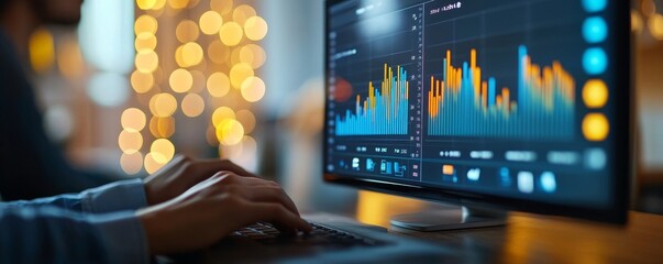 Wall Mural - data analysis for business success. intelligence and business analytics. businessman analyzing sale 