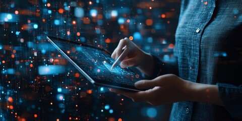 Wall Mural - data science, digital technology, ai artificial intelligence. computer programmer, software engineer