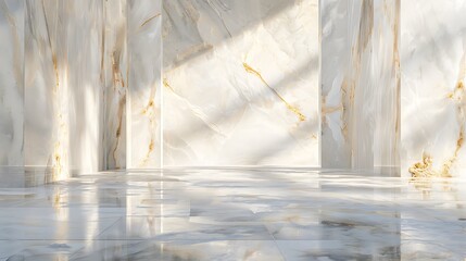 Wall Mural - Abstract texture with a background of stone walls and marble floors in shades of white gold and beige luxury