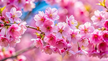 close-up of pink cherry blossoms in bloom, spring, nature, flowers, petals, sakura, trees, pink, bea