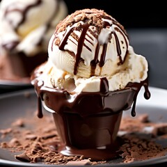 Poster - ice cream with chocolate