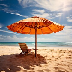 Canvas Print - sun umbrella on the beach