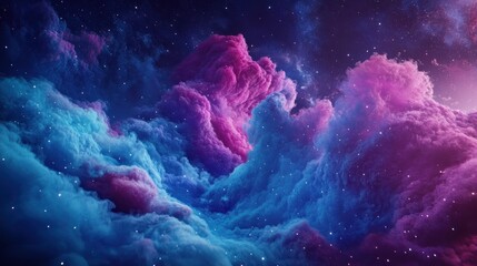 Wall Mural - Colorful nebula clouds in space with vibrant hues. Abstract cosmic concept.