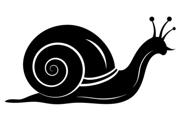 snail silhouette vector illustration.