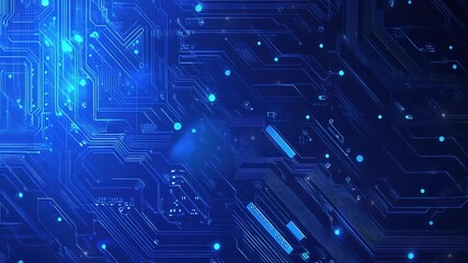 Blue Circuit Board, Electronic Circuit Board, Circuit Board Background. Abstract futuristic circuit board. High computer technology blue color background. Hi-tech digital technology concept.