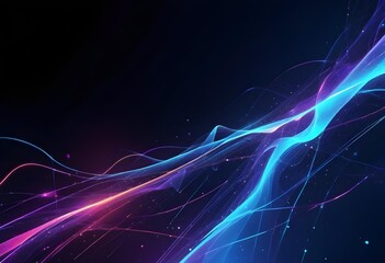 Colorful abstract background with glowing dots and lines, creating a futuristic and dynamic visual effect 