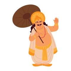 Sticker - king mahabali in onam festival of kerala