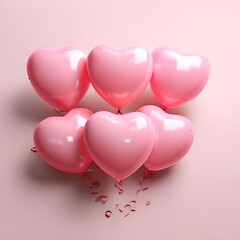 Canvas Print - heart shaped balloons