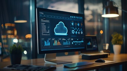 Cloud Computing Data Analytics Dashboard on a Modern Desktop