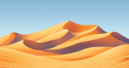 Poster - Rolling Sand Dunes Under a Clear Blue Sky