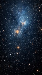 Wall Mural - milky way galaxy is full of stars, including the magellanic clouds in its center. a dark blue backgr
