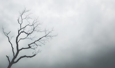 tree silhouette against rainy clouds, Generative AI