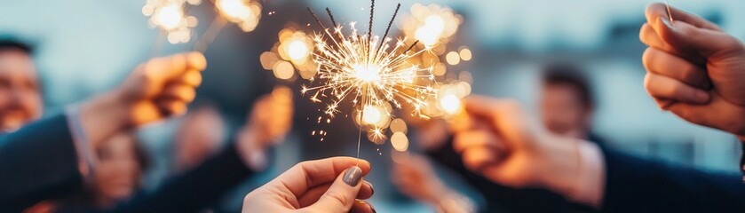 Poster - Sparklers at a Celebration.