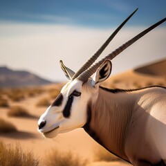 Gemsbok in Desert Landscape