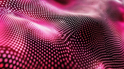 Poster - Dynamic wave of pink dots against black background