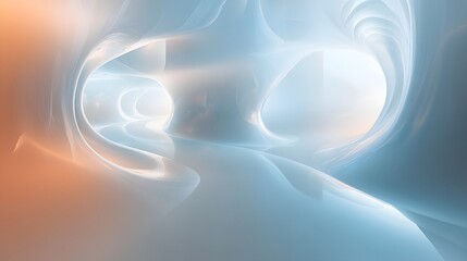 Wall Mural - 40. Softly glowing, translucent forms floating in a void with a sense of depth and serenity