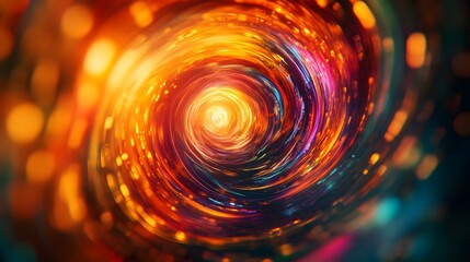 Wall Mural - 48. A vibrant, swirling vortex of light and color creating a sense of dynamic movement