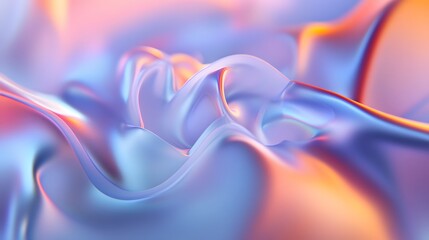 Wall Mural - 51. abstract, fluid shapes with soft gradients and glowing accents creating a futuristic atmosphere