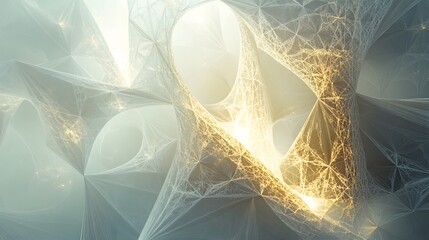 Wall Mural - 61. ethereal, floating crystalline structures with a soft glow and intricate, geometric patterns