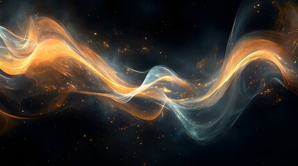 Wall Mural - 65. abstract ribbons of light intertwining in a dark, cosmic space with a sense of fluid motion