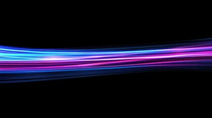 Poster - Vivid streaks of blue and purple light streaming fast