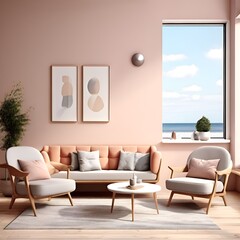 Wall Mural - modern living room with sofa