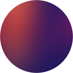 Poster - Circular gradient with a grainy texture blending from red to purple on a transparent background