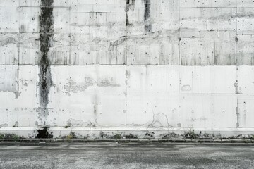 Wall Mural - A fire hydrant sits in front of a concrete wall, perfect for urban or cityscape photography