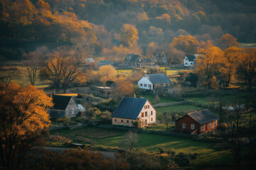 Poster - Aerial view of farm