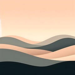 Wall Mural - minimalist landscape featuring rolling hills