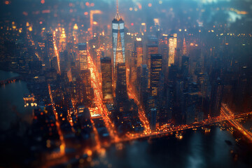 Wall Mural - Aerial view of manhattan