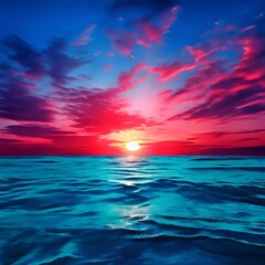 Wall Mural - sunset over the ocean