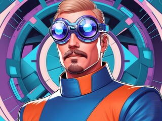 Futuristic Man in Goggles