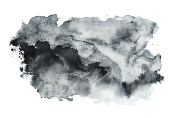 Wall Mural - Watercolor painting of a wave in shades of gray and black