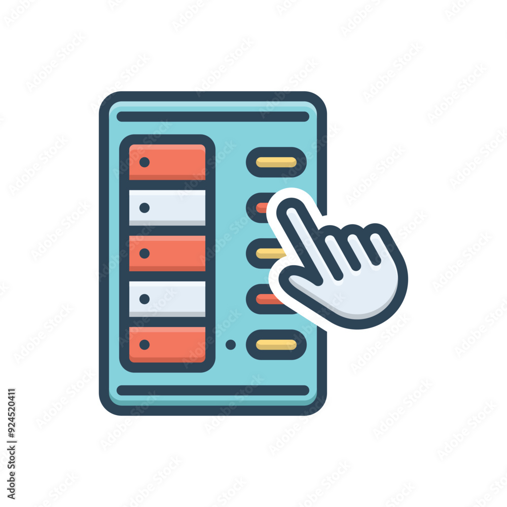 Color illustration icon for voting