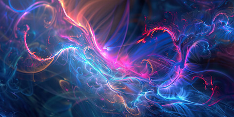 Poster - Abstract fluid art with vibrant blue and pink hues modern artistic expression creative design dynamic patterns